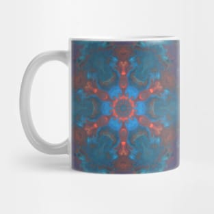 Psychedelic Hippie Flower Red and Blue Mug